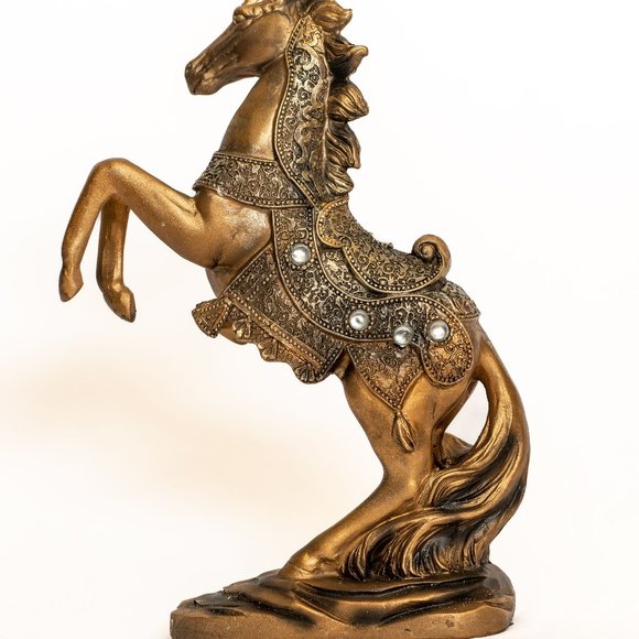 Pair of Desktop Decorative Horse Statue, Animal Sculpture Ornament Home Decor - Picture 3 of 7